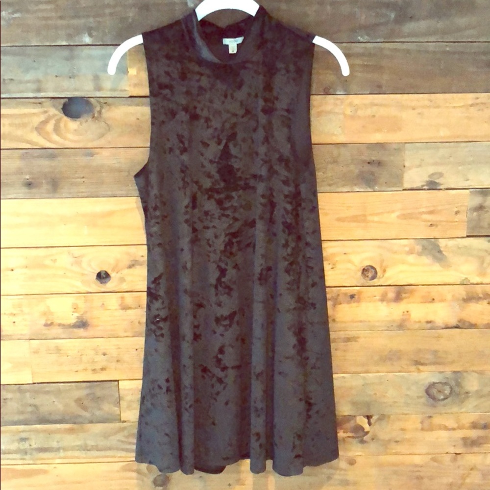 Black Crushed Velvet Dress